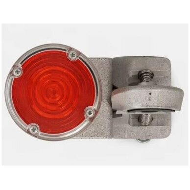 Warning Flashing LED Beacon | Integrated Solar Panel | Red | 3.7VDC | 1000mA | 170x160x90mm | Clamp Mount | IP65 1