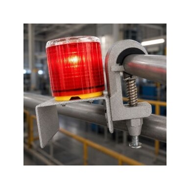 Warning Flashing LED Beacon | Integrated Solar Panel | Red | 3.7VDC | 1000mA | 170x160x90mm | Clamp Mount | IP65 2 Warning Flashing LED Beacon | Integrated Solar Panel | Red | 3.7VDC | 1000mA | 170x160x90mm | Clamp Mount | IP65 2