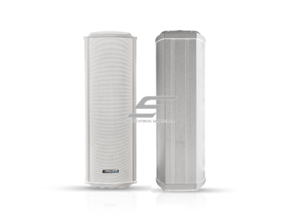 Sieninė garso kolonėlė | atspari vandeniui | 100V | 60W | IP66 | balta | 2x6.5" žemadažnis + 1" full range garsiakalbiai 1