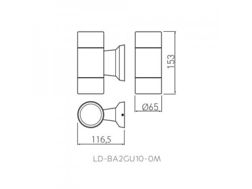 Fasadinis | sieninis lauko šviestuvas | GU10 | 2x10W | IP54 | pilkas | GTV Lighting | BALEO MINI 2 | LD-BA2GU10-0M 1 Fasadinis | sieninis lauko šviestuvas | GU10 | 2x10W | IP54 | pilkas | GTV Lighting | BALEO MINI 2 | LD-BA2GU10-0M 1
