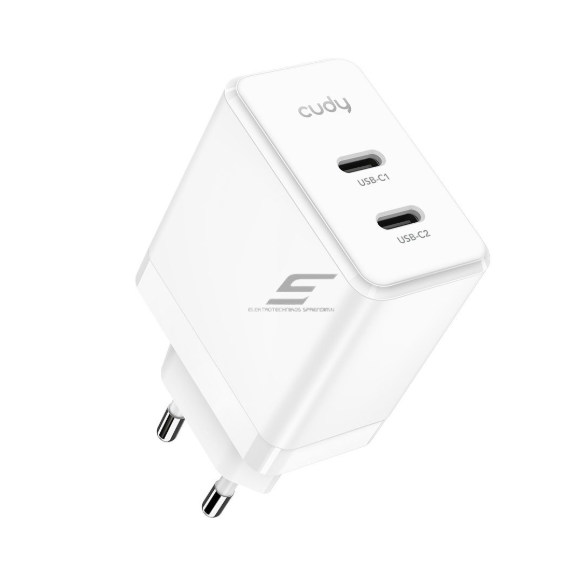 Sienas ātrās uzlādes lādētājs | 2xUSB-C | 40W | 100–240V | ātra un droša uzlāde | gudra strāvas vadība | balts Sienas ātrās uzlādes lādētājs | 2xUSB-C | 40W | 100–240V | ātra un droša uzlāde | gudra strāvas vadība | balts