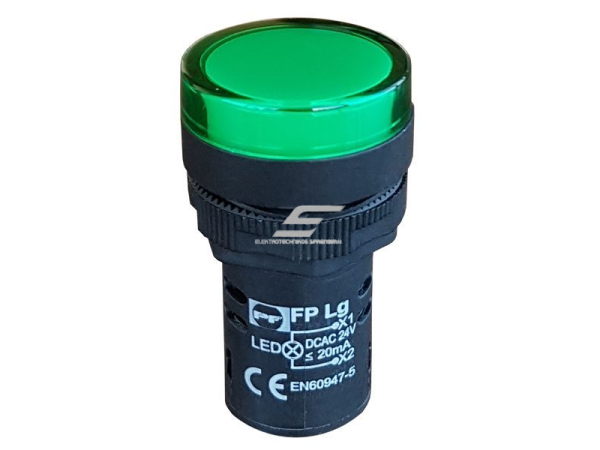 Signalinė | indikacinė LED lemputė | žalia | 22mm | 110VAC/DC | IP54 | Promfactor Baltic | FPL110GN | 4779040155204
