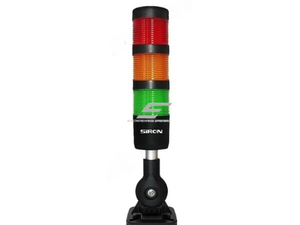 Signalinis bokštelis su 3 spalvų LED lempų moduliais | raudonas+geltonas+žalias | su garsiniu signalu | 1,2~2W | 24VDC | IP54 | NPN/PNP | juodas Signalinis bokštelis su 3 spalvų LED lempų moduliais | raudonas+geltonas+žalias | su garsiniu signalu | 1,2~2W | 24VDC | IP54 | NPN/PNP | juodas