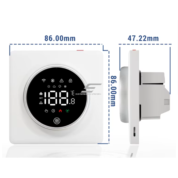 Viedais elektriskās grīdas apsildes termostats | WiFi | 230V | 16A | ±0.5°C precizitāte | viedā māja (MQTT) | programmējams | sienas montāža 3