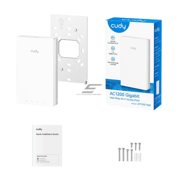 Seinale paigaldatav pääsupunkt | traadita võrgu edastaja | Wi-Fi 5 | 2.4GHz + 5GHz | kuni 1200 Mbps | 5 integreeritud Gigabit porti | PoE toide 2