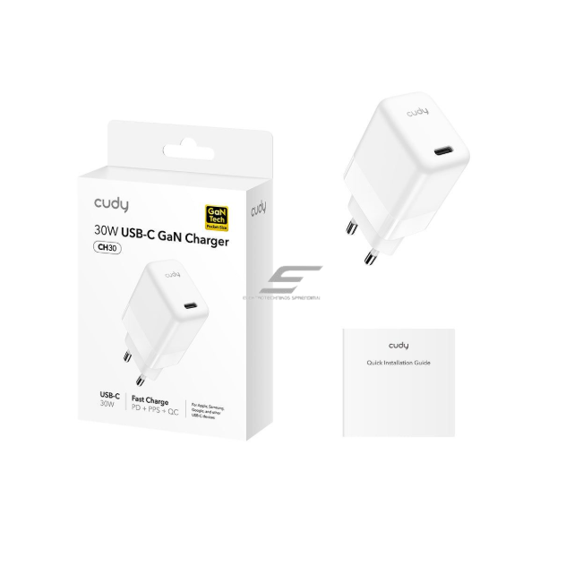 Ścienny szybki ładowarka | USB-C | 30W | 100–240V | szybkie i bezpieczne ładowanie | inteligentne zarządzanie mocą | biały 1 Ścienny szybki ładowarka | USB-C | 30W | 100–240V | szybkie i bezpieczne ładowanie | inteligentne zarządzanie mocą | biały 1