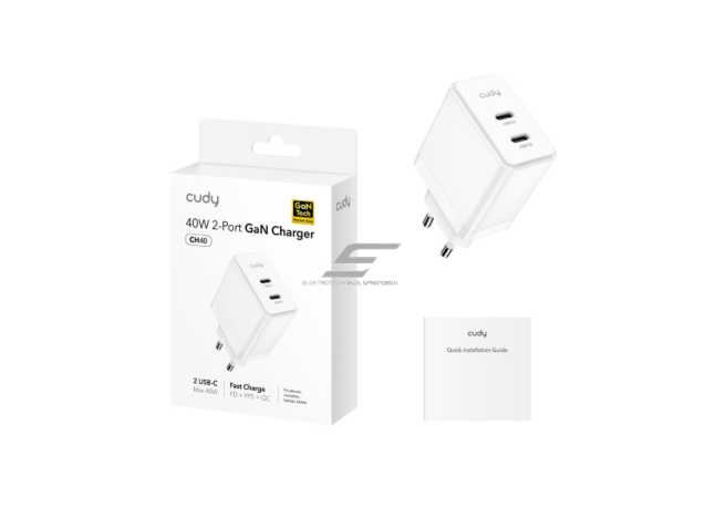 Sieninis greitojo įkrovimo įkroviklis | 2xUSB-C | 40W | 100–240V | greitas ir saugus įkrovimas | išmanus galios valdymas | baltas 1 Sieninis greitojo įkrovimo įkroviklis | 2xUSB-C | 40W | 100–240V | greitas ir saugus įkrovimas | išmanus galios valdymas | baltas 1