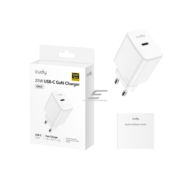 Sienas ātrās uzlādes lādētājs | USB-C | 25W | 100–240V | ātra un droša uzlāde | gudra strāvas vadība | balts 1 Sienas ātrās uzlādes lādētājs | USB-C | 25W | 100–240V | ātra un droša uzlāde | gudra strāvas vadība | balts 1