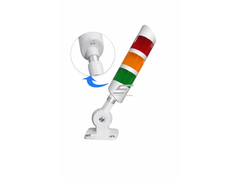 Signalinis bokštelis su garsiniu signalu | LED | raudona + geltona + žalia | 4 W | Ø50 mm | 24 V DC | 360° matomumas | IP53 | sulankstomas | juodas | ES-M4-50SB 2