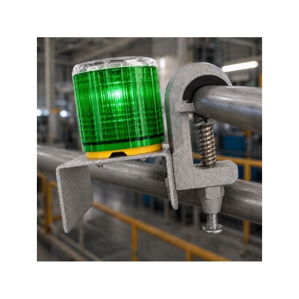 Warning Flashing LED Beacon | Integrated Solar Panel | green | 3.7VDC | 1000mA | 170x160x90mm | Clamp Mount | IP65 2 Warning Flashing LED Beacon | Integrated Solar Panel | green | 3.7VDC | 1000mA | 170x160x90mm | Clamp Mount | IP65 2