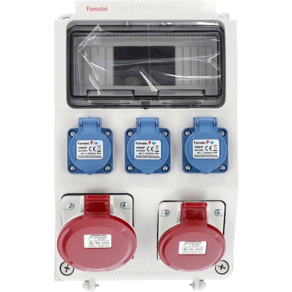Jaotuskast pistikupesadega garaažidele 9 moodulit | 1x16A | 1x32A | 3x230V | IP44 | 3958.0013E Famatel 1 Jaotuskast pistikupesadega garaažidele 9 moodulit | 1x16A | 1x32A | 3x230V | IP44 | 3958.0013E Famatel 1