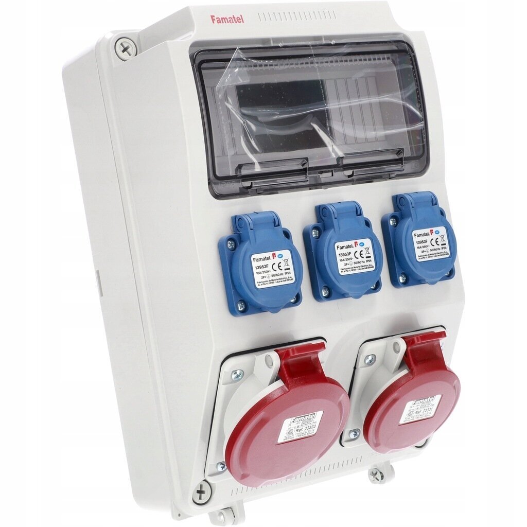 Jaotuskast pistikupesadega garaažidele 9 moodulit | 1x16A | 1x32A | 3x230V | IP44 | 3958.0013E Famatel Jaotuskast pistikupesadega garaažidele 9 moodulit | 1x16A | 1x32A | 3x230V | IP44 | 3958.0013E Famatel
