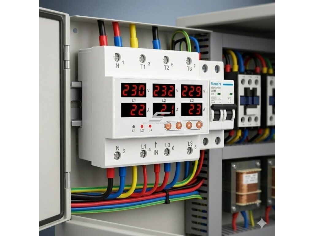 Skaitmeninė įtampos kontrolės relė | 63A | viršįtampio ir įtampos kritimo apsauga | AC 50–400V | DIN | RELETEK 3 Skaitmeninė įtampos kontrolės relė | 63A | viršįtampio ir įtampos kritimo apsauga | AC 50–400V | DIN | RELETEK 3