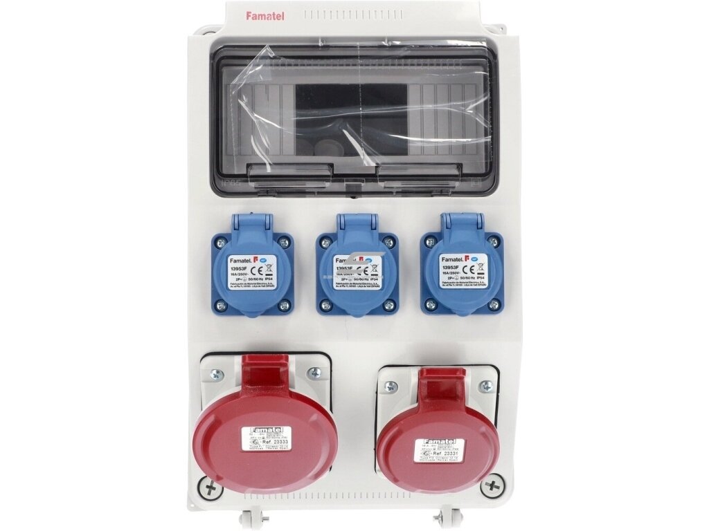 Pramoninis skydelis | dėžutė | 9 modulių | su kištukiniais lizdais 1x16A + 1x32A + 3x230V | garažams | komercinėms patalpoms | IP44 | Famatel | 3958.0013E | 5903148990767 1 Pramoninis skydelis | dėžutė | 9 modulių | su kištukiniais lizdais 1x16A + 1x32A + 3x230V | garažams | komercinėms patalpoms | IP44 | Famatel | 3958.0013E | 5903148990767 1