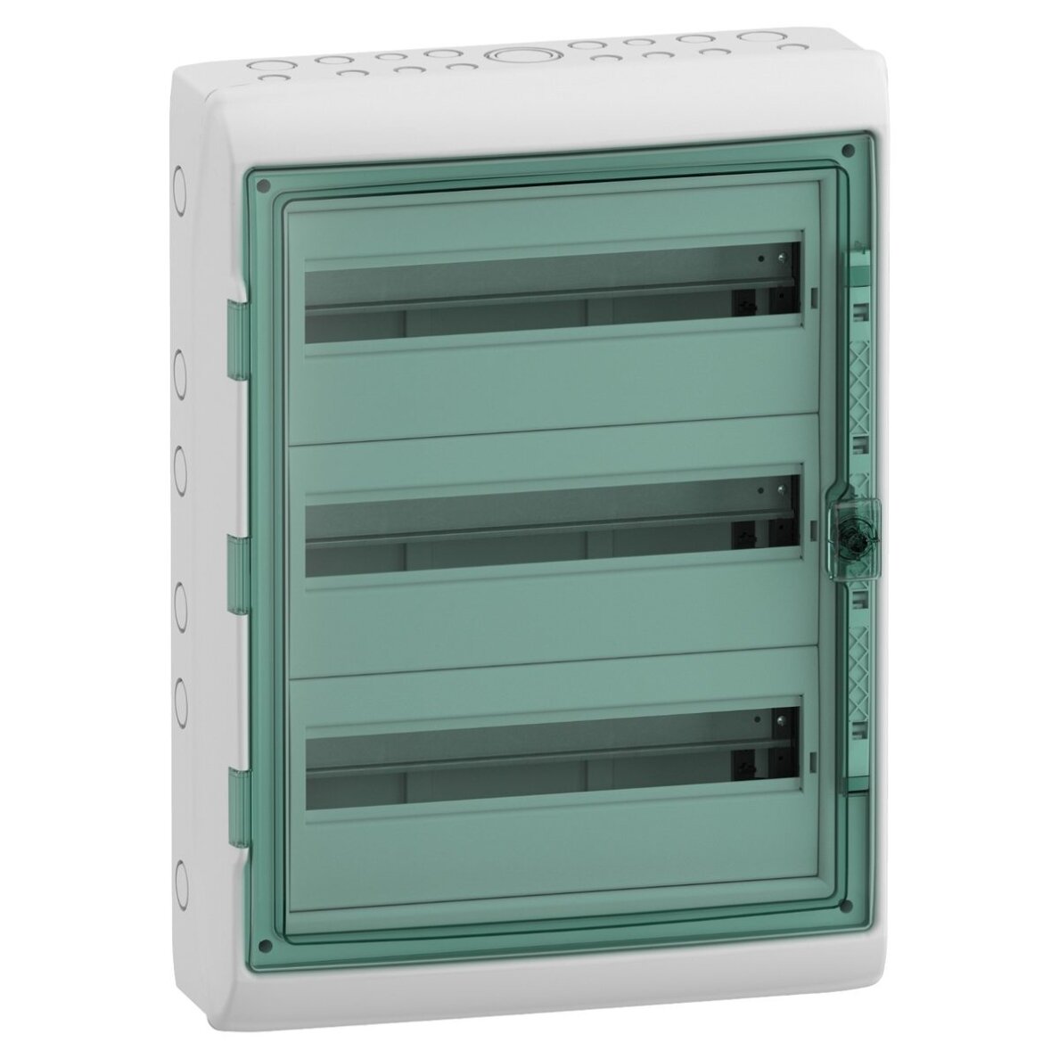 Electrical distribution | modular enclosure | box | cabinet | 54 modules (3x18) | 610x448x160mm | transparent door | waterproof | surface-mounted | plastic | IP65 | Schneider Electric | Kaedra | 13986