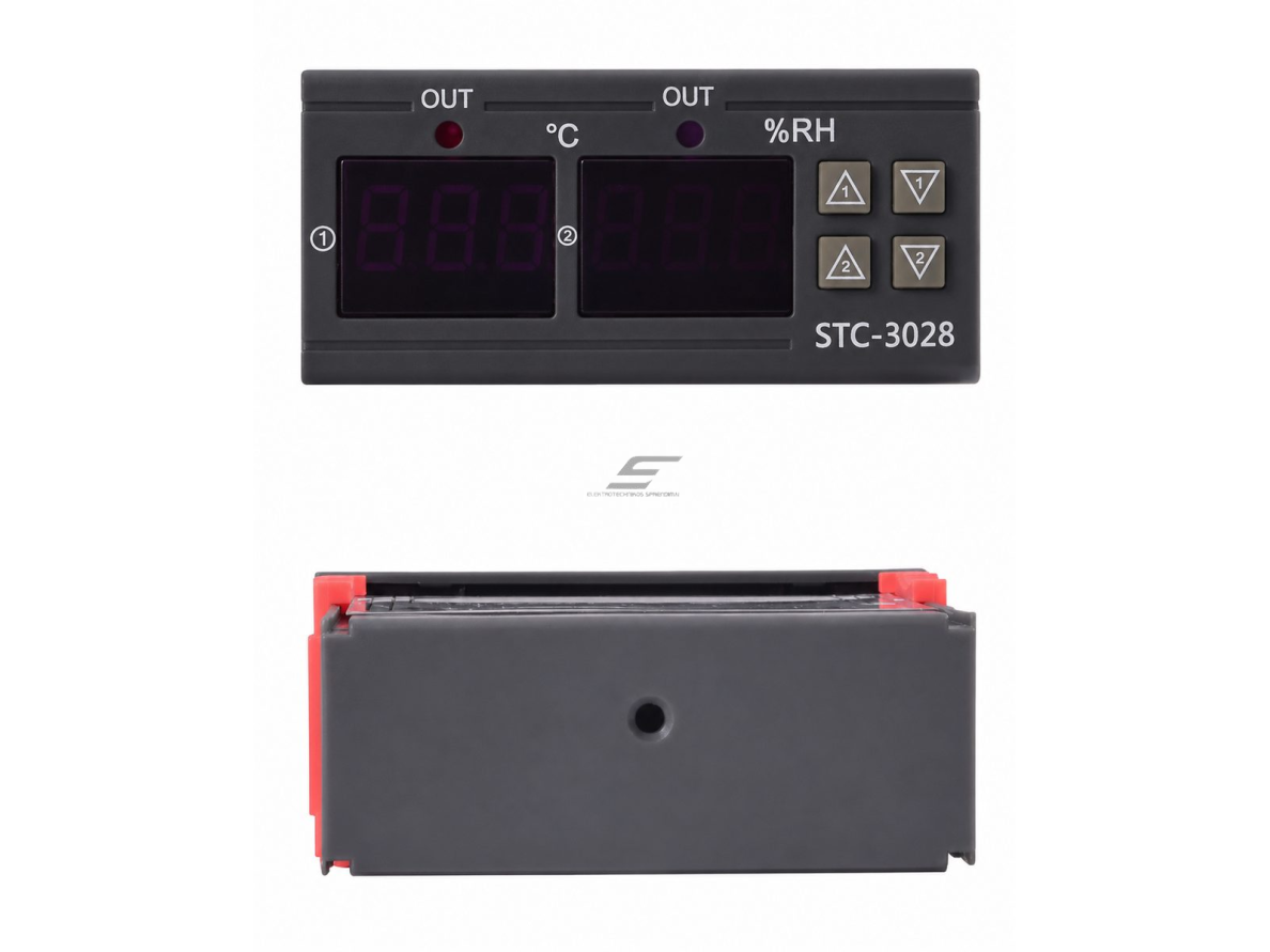 Skaitmeninis temperatūros ir drėgmės valdiklis | Dual termostatas + higrostatas | -50…+99°C | 10A | DC 24V | LED | IP43 2 Skaitmeninis temperatūros ir drėgmės valdiklis | Dual termostatas + higrostatas | -50…+99°C | 10A | DC 24V | LED | IP43 2
