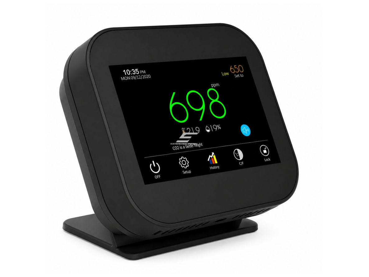 Skaitmeninis | išmanus CO2 | oro kokybės matuoklis | jutiklis | 5VDC | 500-5000PPM | Tuya | juodas