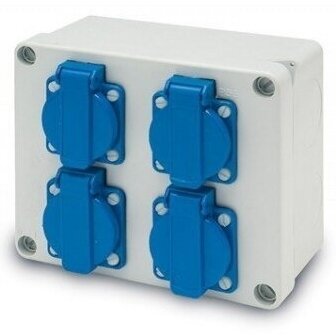 Weatherproof socket box | 4×Schuko 16 A 230 V | AcquaBOX | IP54 | IK08 | Famatel 3065 Weatherproof socket box | 4×Schuko 16 A 230 V | AcquaBOX | IP54 | IK08 | Famatel 3065