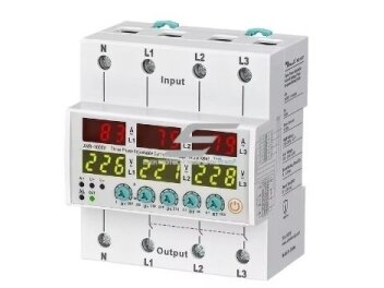 Modulinė | skaitmeninė elektros tinklo viršįtampių | viršsrovių fazių sekos relė | 3F | 63A | 380V | DIN Modulinė | skaitmeninė elektros tinklo viršįtampių | viršsrovių fazių sekos relė | 3F | 63A | 380V | DIN