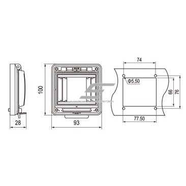 Transparent protective cover for electrical distribution boxes | 4 modules | 100x93x28mm | IP67 1