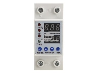 Modulinė | skaitmeninė įtampos ir srovės kontrolės relė | 1-63A | 230V | DIN | IP20 Modulinė | skaitmeninė įtampos ir srovės kontrolės relė | 1-63A | 230V | DIN | IP20