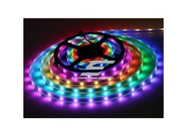 Nehermetiška LED juosta | 7,2W | 5V | RGB | IP20 | 30LED/m | skaitmeninė | 02432 Nehermetiška LED juosta | 7,2W | 5V | RGB | IP20 | 30LED/m | skaitmeninė | 02432