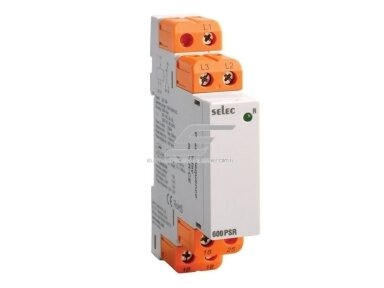 Modulinė fazių sekos rėlė | 3F | 154-500VAC | 1C/O | NO/5A | NC/3A@250VAC | DIN | Selec | 600PSR-CE Modulinė fazių sekos rėlė | 3F | 154-500VAC | 1C/O | NO/5A | NC/3A@250VAC | DIN | Selec | 600PSR-CE