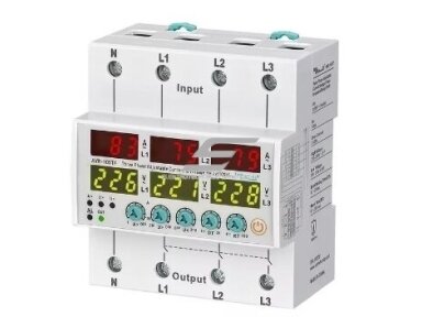 Modulinė | skaitmeninė elektros tinklo viršįtampių | viršsrovių fazių sekos relė | 3F | 63A | 380V | DIN Modulinė | skaitmeninė elektros tinklo viršįtampių | viršsrovių fazių sekos relė | 3F | 63A | 380V | DIN