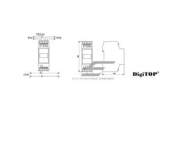 Modulinis | skaitmeninis ampermetras | 3F | 1-63A | DIN | DigiTOP | AM-3 Modulinis | skaitmeninis ampermetras | 3F | 1-63A | DIN | DigiTOP | AM-3