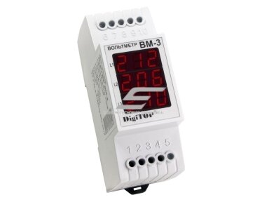 Modulinis | skaitmeninis voltmetras | 3F | 50-400V | DIN | DigiTOP | VM-3 Modulinis | skaitmeninis voltmetras | 3F | 50-400V | DIN | DigiTOP | VM-3