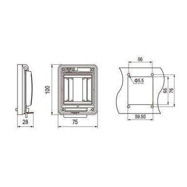 Transparent protective cover for electrical distribution boxes | 3 modules | 95x75x28mm | IP67 Transparent protective cover for electrical distribution boxes | 3 modules | 95x75x28mm | IP67