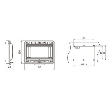 Transparent protective cover for electrical distribution boxes | 6 modules | 124x95x28mm | IP67 Transparent protective cover for electrical distribution boxes | 6 modules | 124x95x28mm | IP67