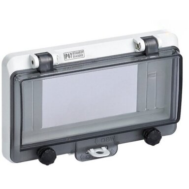 Transparent protective cover for electrical distribution boxes | 8 modules | 160x95x28mm | IP67 Transparent protective cover for electrical distribution boxes | 8 modules | 160x95x28mm | IP67