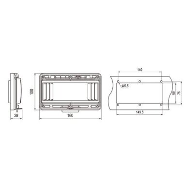 Transparent protective cover for electrical distribution boxes | 8 modules | 160x95x28mm | IP67 Transparent protective cover for electrical distribution boxes | 8 modules | 160x95x28mm | IP67