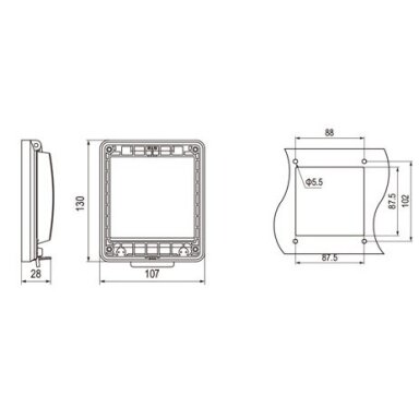 Transparent protective cover for electrical distribution boxes | 107x124x33mm | IP67 Transparent protective cover for electrical distribution boxes | 107x124x33mm | IP67