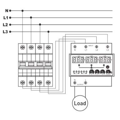 Modulārais automātiskais fāžu pārslēgšanas relejs 3F | 63A | 3x380V | DIN Modulārais automātiskais fāžu pārslēgšanas relejs 3F | 63A | 3x380V | DIN