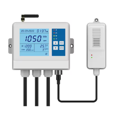 CO₂ kontrolieris ar automātisko vadību | 0–5000 ppm | precizitāte ±1 ppm | LCD displejs | skaņas/gaismas signalizācija | temperatūra + mitrums | siltumnīcām, HVAC, telpām CO₂ kontrolieris ar automātisko vadību | 0–5000 ppm | precizitāte ±1 ppm | LCD displejs | skaņas/gaismas signalizācija | temperatūra + mitrums | siltumnīcām, HVAC, telpām