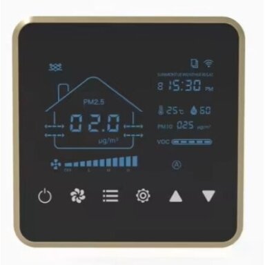 Nutikas 3 kiirusega ventilaatori kontroller CO2 ja õhukvaliteedi mõõtjaga | andur | 230VAC | 350-1999PPM | 0...+50°C | Wi-Fi | Modbus | TUYA Nutikas 3 kiirusega ventilaatori kontroller CO2 ja õhukvaliteedi mõõtjaga | andur | 230VAC | 350-1999PPM | 0...+50°C | Wi-Fi | Modbus | TUYA