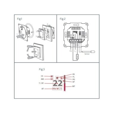 Smart digital underfloor heating thermostat | temperature controller with sensor | 16A | 230VAC | +5...+35°C | IP21 | black | Wi-Fi | ADAX | AFWT 3 BLACK Smart digital underfloor heating thermostat | temperature controller with sensor | 16A | 230VAC | +5...+35°C | IP21 | black | Wi-Fi | ADAX | AFWT 3 BLACK