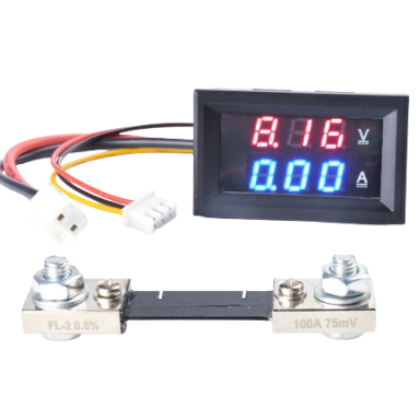 Panelis | digitālais līdzstrāvas elektrības | voltmetrs | ampērmetrs | ar šuntu | 10A | 0–100VDC