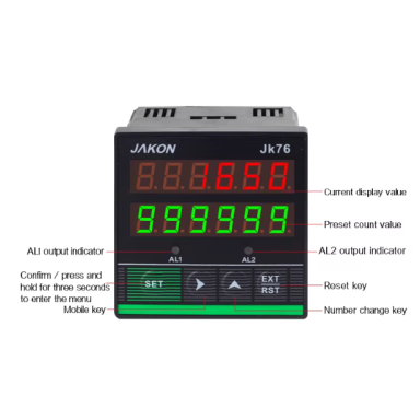 Panel-mounted | digital pulse | meter | counter | calibrator | electronic ruler | for conveyor system | 12V | 10mm wheel