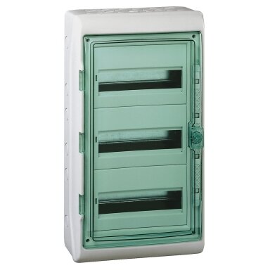 Electrical distribution | modular enclosure | box | distribution board | 36 modules (3x12) | 610x340x160mm | transparent door | waterproof | surface-mounted | plastic | IP65 | Schneider Electric | Kaedra | 13985 Electrical distribution | modular enclosure | box | distribution board | 36 modules (3x12) | 610x340x160mm | transparent door | waterproof | surface-mounted | plastic | IP65 | Schneider Electric | Kaedra | 13985