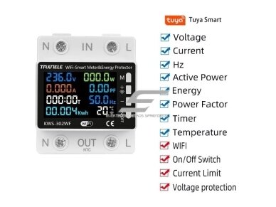Modulinis | išmanus | skaitmeninis | multifunkcinis elektros energijos | įtampos | srovės skaitiklis | 0-63A | 0-17kW | 230V | DIN | Wi-Fi | TUYA 1 Modulinis | išmanus | skaitmeninis | multifunkcinis elektros energijos | įtampos | srovės skaitiklis | 0-63A | 0-17kW | 230V | DIN | Wi-Fi | TUYA 1
