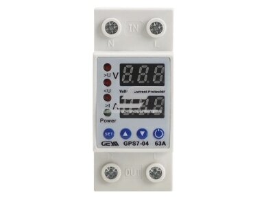 Modulinė | skaitmeninė įtampos ir srovės kontrolės relė | 1-63A | 230V | DIN | IP20 1