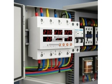 Skaitmeninė įtampos kontrolės relė | 63A | viršįtampio ir įtampos kritimo apsauga | AC 50–400V | DIN | RELETEK 3 Skaitmeninė įtampos kontrolės relė | 63A | viršįtampio ir įtampos kritimo apsauga | AC 50–400V | DIN | RELETEK 3