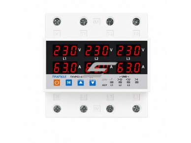 Modulinė įtampos kontrolės relė | skaitmeninė | 3 fazių | 63A | 220V | DIN | viršįtampio | įtampos kritimo | srovės apsauga | TAXNELE Modulinė įtampos kontrolės relė | skaitmeninė | 3 fazių | 63A | 220V | DIN | viršįtampio | įtampos kritimo | srovės apsauga | TAXNELE