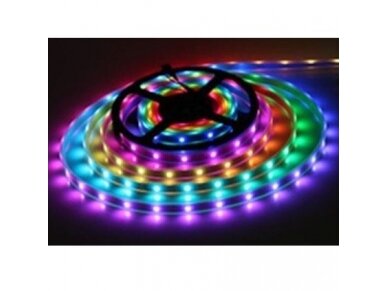 Nehermetiška LED juosta | 7,2W | 5V | RGB | IP20 | 30LED/m | skaitmeninė | 02432 Nehermetiška LED juosta | 7,2W | 5V | RGB | IP20 | 30LED/m | skaitmeninė | 02432