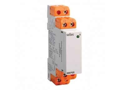 Modulinė fazių sekos rėlė | 3F | 154-500VAC | 1C/O | NO/5A | NC/3A@250VAC | DIN | Selec | 600PSR-CE Modulinė fazių sekos rėlė | 3F | 154-500VAC | 1C/O | NO/5A | NC/3A@250VAC | DIN | Selec | 600PSR-CE