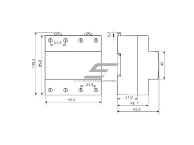 Modulinė | skaitmeninė automatinė fazių perjungimo relė | iš 380V į 230 V | 63A | DIN 2