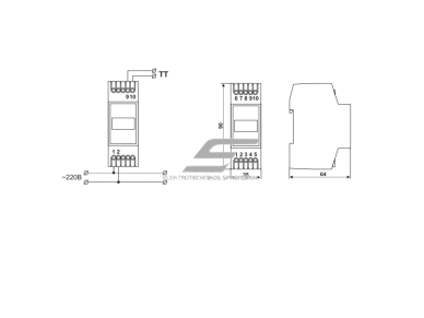Modulinis | skaitmeninis ampermetras | 1F | 1-63A | DIN | DigiTOP | AM-1 1